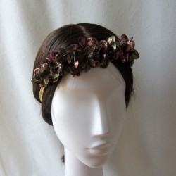 Gold and copper hydrangea turban headband