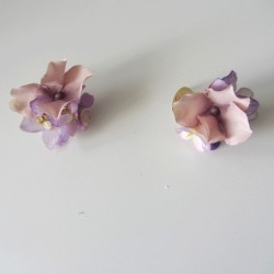 Two Mauve and Lavender Shoe Clips