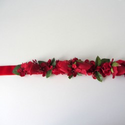 Red roses velvet belt