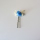 Pack 6 flores pequeñas en azul medio con semilla marfil