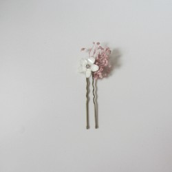 Pack 6 flores nacar marfil, brillante y paniculata rosa