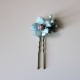 Pack 6 flores margarita con paniculata azul
