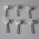 Pack of 6 ivory, shiny and paniculata nacre flowers: blue