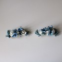 Two porcelain blue flower clips for invited girl and wedding