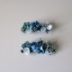 Two porcelain blue flower clips for communion and wedding