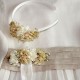 White and ivory flowers headband
