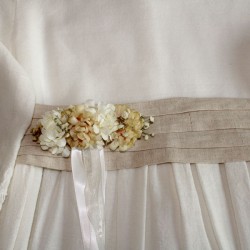 White and ivory flowers in a small belt