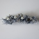 Silver barrette, crystal and ivory seeds