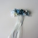 Pasador flores azul empolvado
