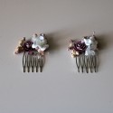 Two pink flower comb for communion and wedding