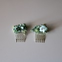 Two water green flower comb for communion and wedding