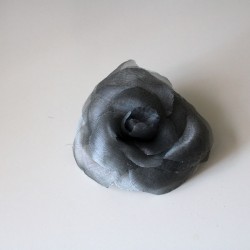 Silk camellia in colour grey