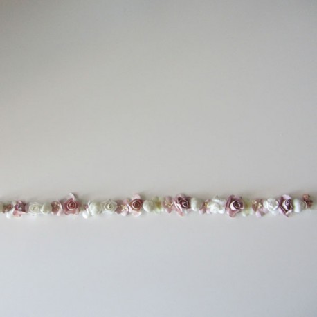 Cinta Hippy Estrecha flor mini rosa