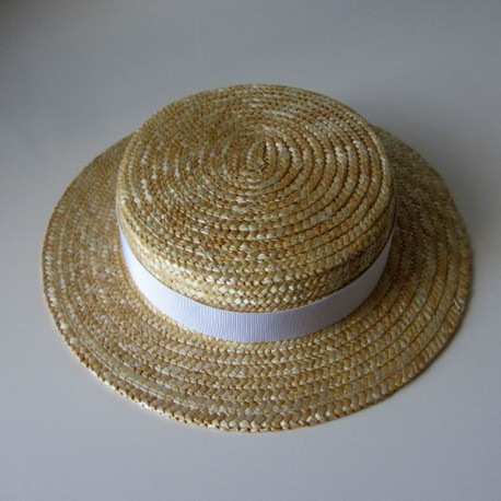 Canotier con cinta blanco