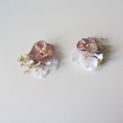 Two Powder Pink Shoe Clips for First Communion