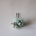 Pack 6 green paniculata hairpins for first communion