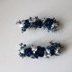 Two dark blue flower clips for invited girl and wedding