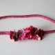 Fuchsia braid with fuchsia flower ornament and fuchsia brooch