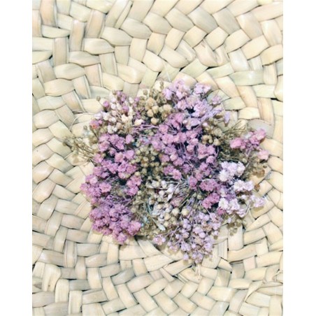 capazo de mibre redondo para niña arras con lazada y flor en tonos rosas