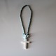 Collar vidrio azul empolvado con cruz blanca