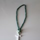 Necklace with cross Off white and dark blue and green