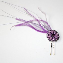 Purple and silver stones hairpin
