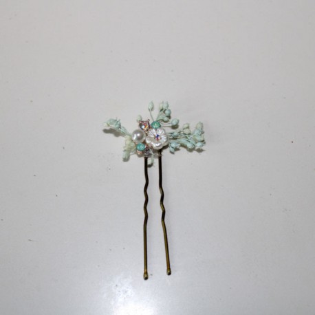 Pack 5 flores piedra verde agua, brillante y paniculata verde empolvado