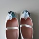 Two Powder blue porcelain Shoe Clips for First Communion