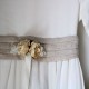 Vanilla and ivory flowers in a small belt