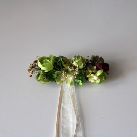 Large green flower barrette
