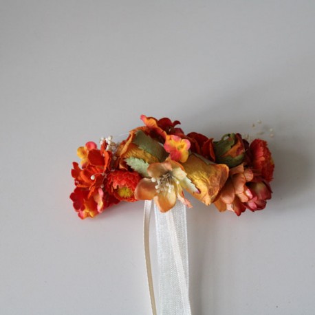 Large orange flower barrette