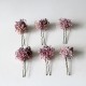 Pack 6 pink paniculata hairpins for first communion