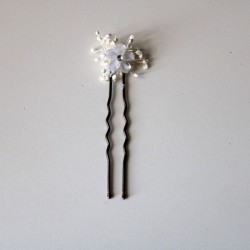 Pack 6 flores pequeñas con semilla blanca para horquilla comunión