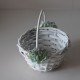 Round mibre basket for girl with flower side flower in green tones