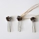 Three brown flower hairpins