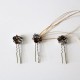 Three brown flower hairpins