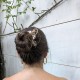Three brown flower hairpins